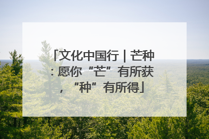 文化中国行｜芒种：愿你“芒”有所获，“种”有所得