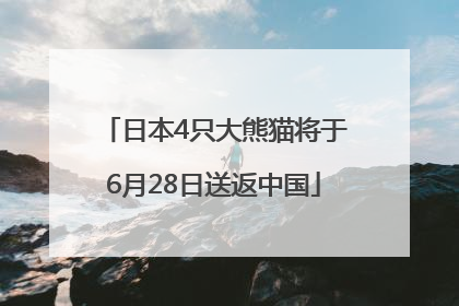 日本4只大熊猫将于6月28日送返中国