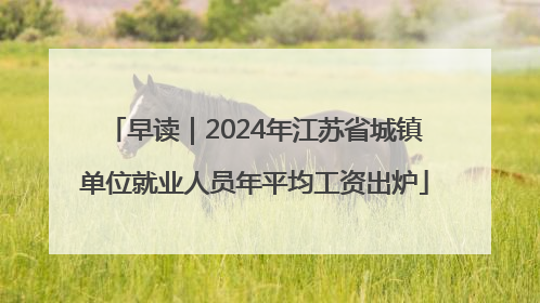 早读｜2024年江苏省城镇单位就业人员年平均工资出炉