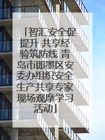 智汇安全促提升 共享经验筑防线 青岛市即墨区安委办组织安全生产共享专家现场观摩学习活动