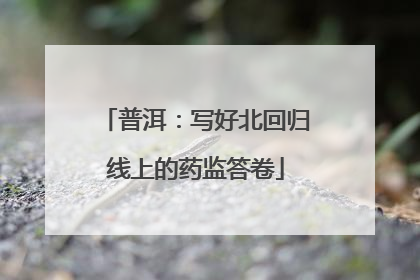 普洱：写好北回归线上的药监答卷