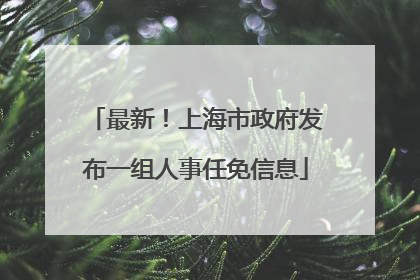 最新！上海市政府发布一组人事任免信息
