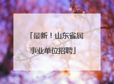 最新！山东省属事业单位招聘