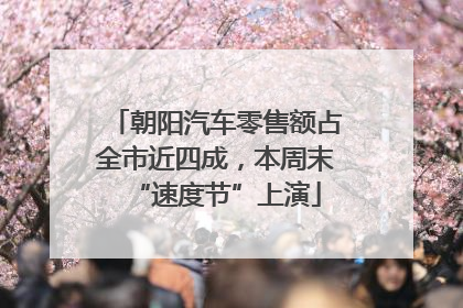 朝阳汽车零售额占全市近四成，本周末“速度节”上演