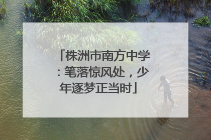 株洲市南方中学：笔落惊风处，少年逐梦正当时
