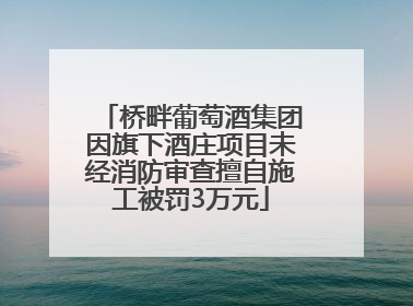 桥畔葡萄酒集团因旗下酒庄项目未经消防审查擅自施工被罚3万元