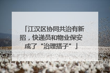 江汉区协同共治有新招，快递员和物业保安成了“治理搭子”