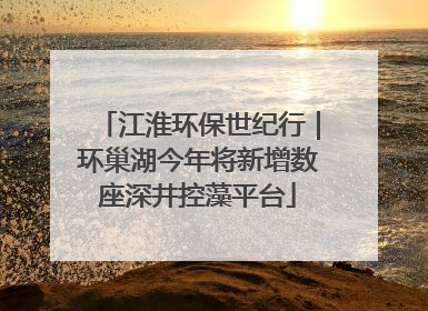 江淮环保世纪行｜环巢湖今年将新增数座深井控藻平台