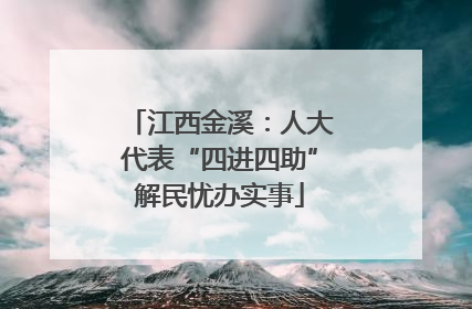 江西金溪：人大代表“四进四助”解民忧办实事