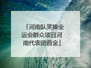 河南队笑捧全运会群众项目河南代表团首金