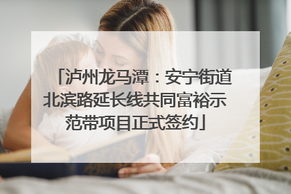 泸州龙马潭：安宁街道北滨路延长线共同富裕示范带项目正式签约