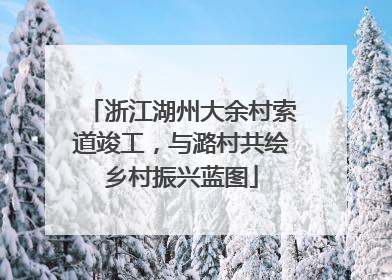 浙江湖州大余村索道竣工，与潞村共绘乡村振兴蓝图