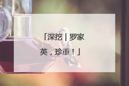 深挖｜罗家英，珍重！