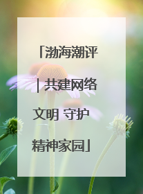 渤海潮评｜共建网络文明 守护精神家园