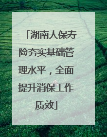 湖南人保寿险夯实基础管理水平，全面提升消保工作质效