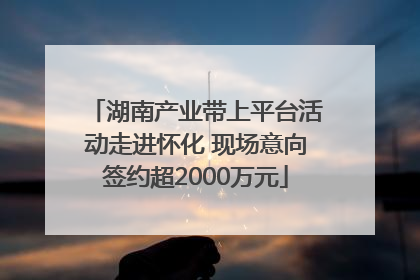 湖南产业带上平台活动走进怀化 现场意向签约超2000万元