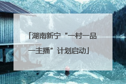 湖南新宁“一村一品一主播”计划启动