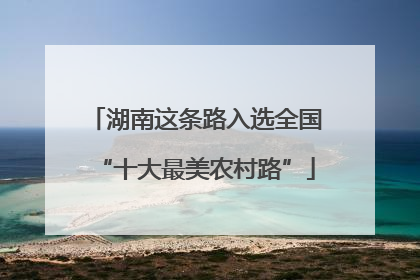 湖南这条路入选全国“十大最美农村路”
