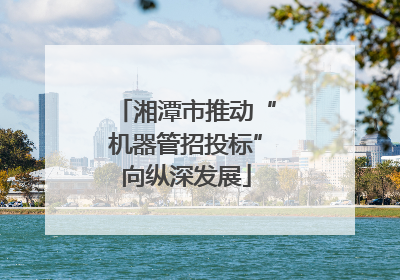 湘潭市推动“机器管招投标”向纵深发展