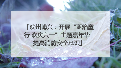 滨州博兴：开展“蓝焰童行 欢庆六一”主题嘉年华 提高消防安全意识