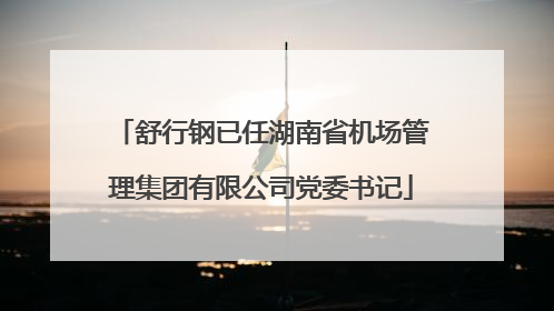舒行钢已任湖南省机场管理集团有限公司党委书记