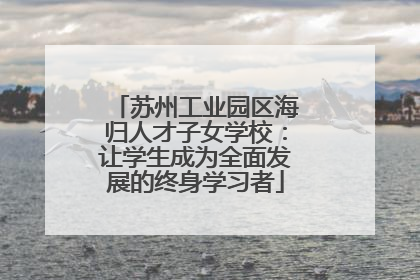 苏州工业园区海归人才子女学校：让学生成为全面发展的终身学习者