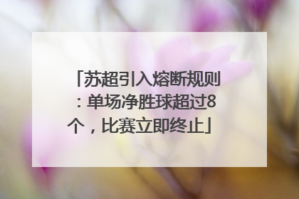 苏超引入熔断规则：单场净胜球超过8个，比赛立即终止