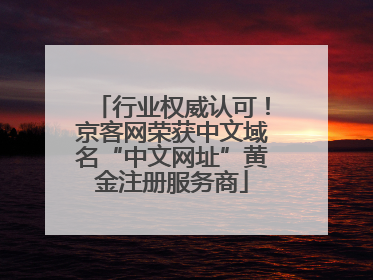 行业权威认可！京客网荣获中文域名“中文网址”黄金注册服务商