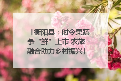 衡阳县：时令果蔬争“鲜”上市 农旅融合助力乡村振兴
