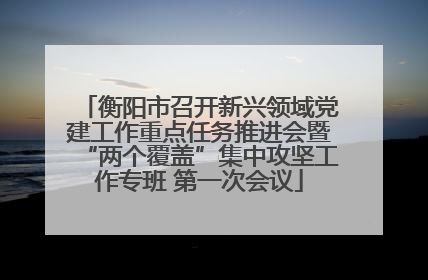 衡阳市召开新兴领域党建工作重点任务推进会暨“两个覆盖”集中攻坚工作专班 第一次会议