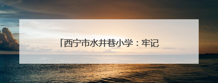 西宁市水井巷小学：牢记党的教导 争做强国少年
