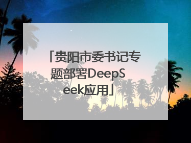 贵阳市委书记专题部署DeepSeek应用