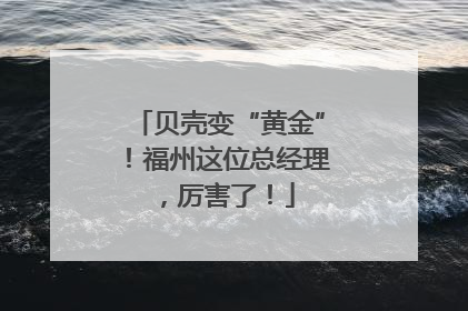贝壳变“黄金”！福州这位总经理，厉害了！