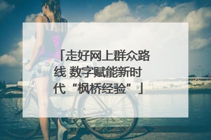 走好网上群众路线 数字赋能新时代“枫桥经验”