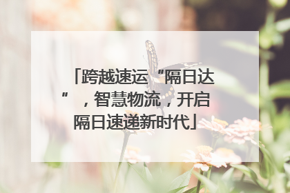跨越速运“隔日达”，智慧物流，开启隔日速递新时代