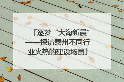 逐梦“大海新晨”——探访泰州不同行业火热的建设场景