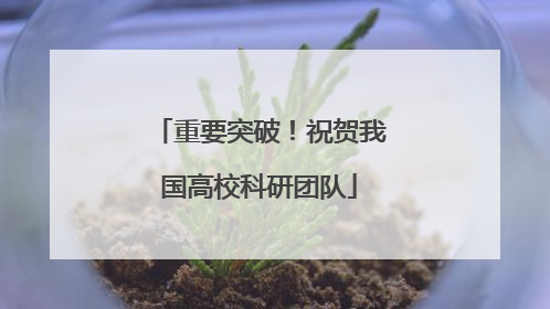 重要突破！祝贺我国高校科研团队