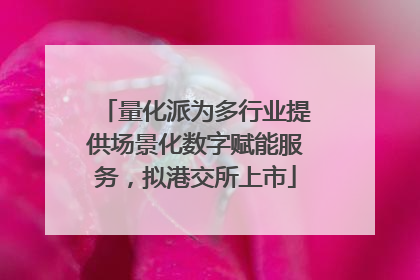 量化派为多行业提供场景化数字赋能服务，拟港交所上市
