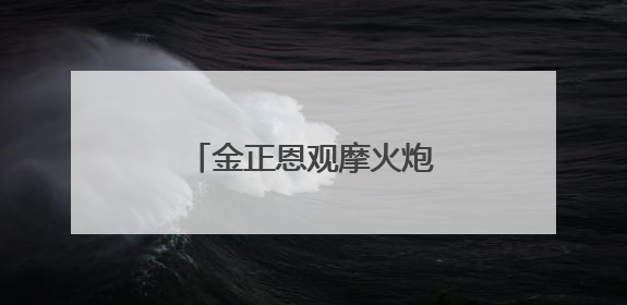 金正恩观摩火炮射击比赛：保持万全的临战态势