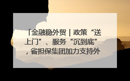 金融稳外贸｜政策“送上门”、服务“沉到底”，省担保集团加力支持外经贸高质量发展