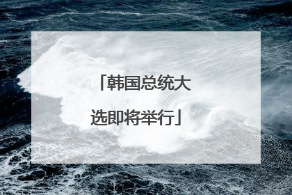 韩国总统大选即将举行