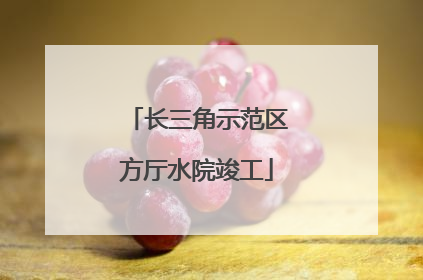 长三角示范区方厅水院竣工