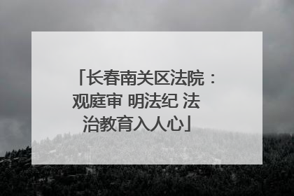 长春南关区法院：观庭审 明法纪 法治教育入人心
