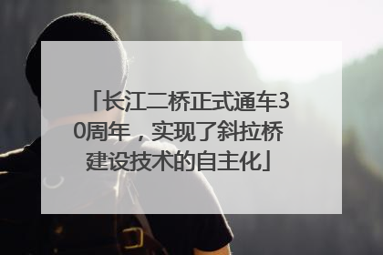 长江二桥正式通车30周年，实现了斜拉桥建设技术的自主化