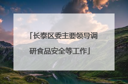 长泰区委主要领导调研食品安全等工作