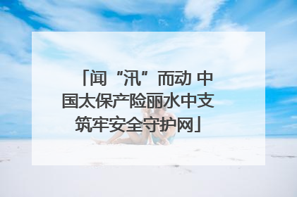 闻“汛”而动 中国太保产险丽水中支筑牢安全守护网