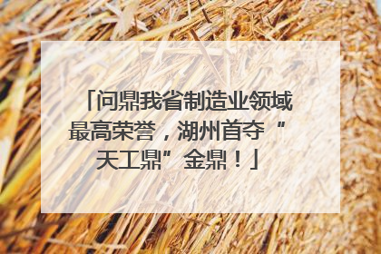 问鼎我省制造业领域最高荣誉，湖州首夺“天工鼎”金鼎！