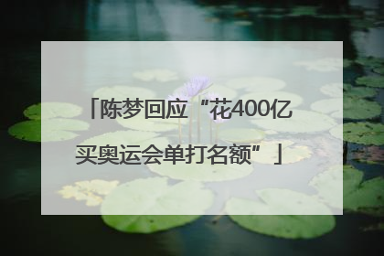 陈梦回应“花400亿买奥运会单打名额”