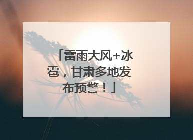 雷雨大风+冰雹，甘肃多地发布预警！