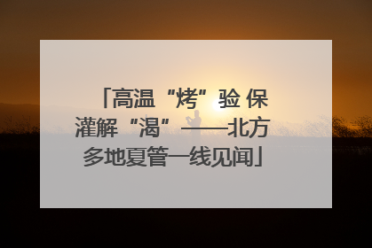 高温“烤”验 保灌解“渴”——北方多地夏管一线见闻